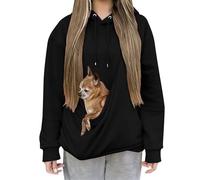 Sudadera con capucha para mujer, suéter para gato, con gran bolsillo, sudadera con canguro, gato, manga larga, sudaderas, para mujer, perro, titular portador, bolsa para amantes de las mascotas