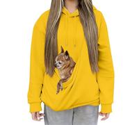 Sudadera con capucha para mujer, suéter para gato, con gran bolsillo, sudadera con canguro, gato, manga larga, sudaderas, para mujer, perro, titular portador, bolsa para amantes de las mascotas
