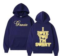 Sudadera con Capucha para Mujer Y Hombre con Estampado del Álbum De Singer Merch De Gracie Gira De A-brams Informal De Manga Larga Tops Unisex-Blue001||m