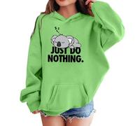 Sudadera Con Capucha Para Niña Camiseta Niño Manga Larga Suéter Forro Polar Acogedora, Lindos Suéteres para Niñas Holgada Tops Sudaderas Invierno Ropa de Ocio Para Adolescentes (Green, 4-5 Y)