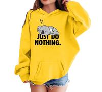 Sudadera Con Capucha Para Niña Camiseta Niño Manga Larga Suéter Forro Polar Acogedora, Lindos Suéteres para Niñas Holgada Tops Sudaderas Invierno Ropa de Ocio Para Adolescentes (Yellow, 4-5 Y)