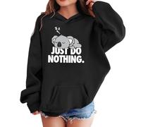 Sudadera Con Capucha Para Niña Camiseta Niño Manga Larga Suéter Forro Polar Acogedora, Lindos Suéteres para Niñas Holgada Tops Sudaderas Invierno Ropa de Ocio Para Adolescentes (Black, 4-5 Y)