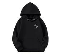 Sudadera con capucha para niña con estampado de árbol de coco, camiseta deportiva de manga larga para adolescentes, cómoda sudadera con bolsillo, sudadera con capucha para el día a día, tiempo libre