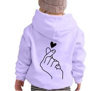 Sudadera con capucha para niña con estampado para niños, holgada, manga larga, para uso diario, escuela, ocio, sudadera, otoño, invierno, ropa de calle, para niños, informal, 2-13 años, morado, 11-12