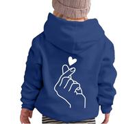 Sudadera con capucha para niña con estampado para niños, holgada, manga larga, para uso diario, escuela, ocio, sudadera, otoño, invierno, ropa de calle, para niños, informal, 2-13 años, azul, 5-6 años