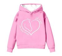 Sudadera con Capucha para niña, otoño e Invierno, con Estampado de Caballos Salvajes, Moderna y Casual, para niños y niñas, Tejido antipelusa, Ideal para Uso rudo.