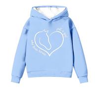 Sudadera con Capucha para niña, otoño e Invierno, con Estampado de Caballos Salvajes, Moderna y Casual, para niños y niñas, Tejido antipelusa, Ideal para Uso rudo.