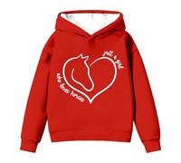 Sudadera con Capucha para niña, otoño e Invierno, con Estampado de Caballos Salvajes, Moderna y Casual, para niños y niñas, Tejido antipelusa, Ideal para Uso rudo.