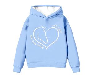 Sudadera con Capucha para niña, otoño e Invierno, con Estampado de Caballos Salvajes, Moderna y Casual, para niños y niñas, Tejido antipelusa, Ideal para Uso rudo.