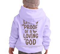 Sudadera con Capucha para Niñas Abrigo Invierno Ropa Casual Estampado Lettering Comodidad Diaria Actividades Exteriores (Purple-3, 7-8 Years)