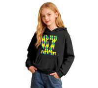 Sudadera con Capucha para niñas con Estampado de Carnaval y Festival, Ropa de Juego Informal Suave para niños y bebés (Black, 11-12 Years)