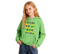 Sudadera con Capucha para niñas con Estampado de Carnaval y Festival, Ropa de Juego Informal Suave para niños y bebés (Light Green, 11-12 Years)