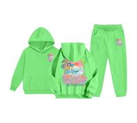 Sudadera con Capucha para niñas y niños, Conjunto de chándal Unisex de Dos Piezas con Capucha y Pantalones Deportivos Sudadera Bordada Mujer Sudaderas Wolf
