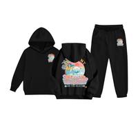 Sudadera con Capucha para niñas y niños, Conjunto de chándal Unisex de Dos Piezas con Capucha y Pantalones Deportivos Sudadera Bordada Mujer Sudaderas Wolf