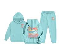Sudadera con Capucha para niñas y niños, Conjunto de chándal Unisex de Dos Piezas con Capucha y Pantalones Deportivos Sudadera Bordada Mujer Sudaderas Wolf