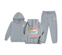 Sudadera con Capucha para niñas y niños, Conjunto de chándal Unisex de Dos Piezas con Capucha y Pantalones Deportivos Sudadera Bordada Mujer Sudaderas Wolf