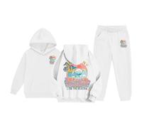 Sudadera con Capucha para niñas y niños, Conjunto de chándal Unisex de Dos Piezas con Capucha y Pantalones Deportivos Sudadera Bordada Mujer Sudaderas Wolf