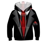 Sudadera con Capucha para niño y Adolescente con Estampado de Animados, Sudaderas para niños, 3D con Bolsillo para niñas y niños Camiseta Rejilla Hombre Camisetas De Deporte De Hombre