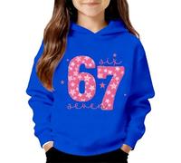 Sudadera con capucha para niños 6 7 para niñas y niños Six Seven Cool Kids con capucha estampada, material elástico colorido, fácil cuidado para niños grandes, sudadera con capucha para niños de 13 a