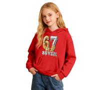 Sudadera con capucha para niños 6 7 para niñas y niños Six Seven Cool Kids con estampado de personajes, algodón orgánico, transpirable, para niños grandes, sudadera con capucha para niños de 13 a 14
