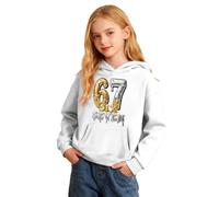Sudadera con capucha para niños 6 7 para niñas y niños Six Seven Cool Kids con estampado de personajes, algodón orgánico, transpirable, para niños grandes, sudadera con capucha para niños de 13 a 14