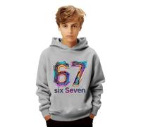 Sudadera con capucha para niños con capucha para niñas 67, sudadera con capucha para niños, unisex, sudadera con estampado Six Seven, sudadera Y2k Vintage Clásica Invierno Niños Ropa de calle para