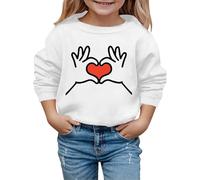 Sudadera con capucha para niños con estampado de corazón para el día de San Valentín, otoño e invierno, 2026, blanco, 18-24 meses