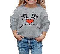 Sudadera con capucha para niños con estampado de corazón para el día de San Valentín, otoño e invierno, 2026, gris, 2-3 años