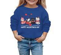 Sudadera con capucha para niños con estampado de moda para San Valentín 2026 para otoño e invierno, azul, 2-3 años