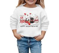 Sudadera con capucha para niños con estampado de moda para San Valentín 2026 para otoño e invierno, blanco, 2-3 años