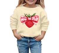 Sudadera con capucha para niños con estampado de nudo de fresa para otoño e invierno 2026, beige, 4-5 años