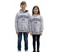 Sudadera con capucha para niños de Londres, Inglaterra, color gris (LE129K) Desconocido Small