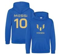 Sudadera con capucha para niños, inspirada en Lionel Messi, para niños, camiseta de fútbol para niños y niñas, 3 a 13 años, número 10#10, azul real, 5-6 Años