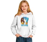 Sudadera con capucha para niños y niñas, 6 y 7, de manga larga, para carnaval, informal, estampado del seis siete, para calle, para niñas, blanco, 2-3 años