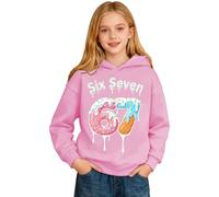 Sudadera con capucha para niños y niñas, con estampado de dibujos animados, números divertidos, sudaderas con capucha para vacaciones, ropa casual para niñas, rosa, 3-4 años