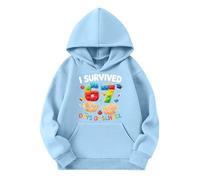 Sudadera con capucha para niños y niñas, diseño clásico de números 67, disfraz divertido para vacaciones, azul celeste, 3-4 años