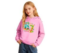 Sudadera con capucha para niños y niñas, diseño de dibujos animados, con estampado de 6 y 7 memes, retro, para vacaciones, para niños, rosa, 3-4 años