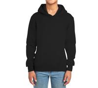 Sudadera con capucha para niños y niñas, manga larga, color liso, ropa exterior informal, acogedora, con forro polar, sudadera con capucha para niños pequeños hasta adolescentes, Negro , 3-4 años