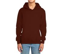 Sudadera con capucha para niños y niñas, manga larga, color liso, ropa exterior informal, acogedora, con forro polar, sudadera con capucha para niños pequeños hasta adolescentes, marrón, 8-9 años