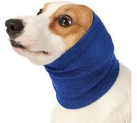 Sudadera con capucha para orejas de perro, orejeras para perro, calentador de cuello y orejas de perro, ayuda a calmar el perro para aliviar la ansiedad, reducir el ruido (azul, L)