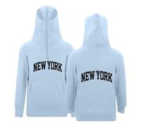 Sudadera con capucha para otoño y niño, deportiva, cómoda, con cremallera, estilo universitario, informal, con textos, bolsillos laterales, para club deportivo, Style-L04 Blue, 9-10 años