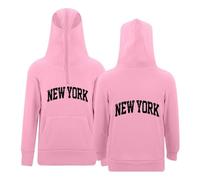 Sudadera con capucha para otoño y niño, deportiva, cómoda, con cremallera, estilo universitario, informal, con textos, bolsillos laterales, para club deportivo, Style-L05 Rosa, 9-10 años