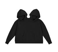 Sudadera con capucha para parejas, unisex, de gran tamaño, casual, de manga larga, holgada, para dos personas, con capucha de moda, Negro, Altoa única