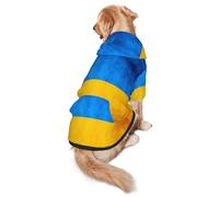Sudadera con capucha para perro con estampado de bandera de Ucrania, cálida, suave y transpirable, para perros medianos a grandes, diseño fácil de llevar, para invierno y otoño