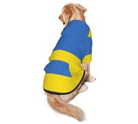 Sudadera con capucha para perro con estampado de bandera de Ucrania, cálida, suave y transpirable, para perros medianos a grandes, diseño fácil de llevar, para invierno y otoño