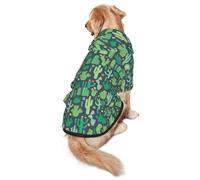 Sudadera con capucha para perro con estampado de cactus sin costuras, cálida, suave y transpirable, para perros medianos a grandes, diseño fácil de llevar, para invierno y otoño