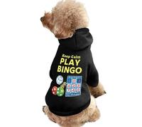Sudadera con capucha para perro con estampado de Keep Calm Play Bingo, divertida sudadera de invierno para perro, traje con capucha para cachorro y gato, lindo disfraz para perros y gatos pequeños, me