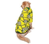 Sudadera con capucha para perro con estampado de limón amarillo 1, cálida, suave y transpirable, para perros medianos a grandes, diseño fácil de llevar, para invierno y otoño