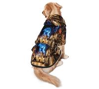 Sudadera con capucha para perro con estampado de paisaje nocturno callejero, cálida, suave y transpirable, para perros medianos a grandes, diseño fácil de llevar, para invierno y otoño