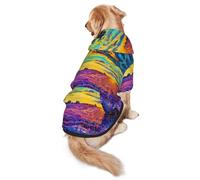 Sudadera con capucha para perro con estampado de pintura al óleo de lavanda, cálida, suave y transpirable, para perros medianos a grandes, diseño fácil de llevar, para invierno y otoño